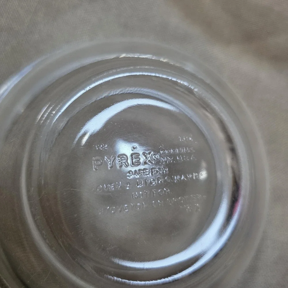 Vintage Set of 3 PYREX Clear Glass Mixing Nesting Bowls #322, #323, #325